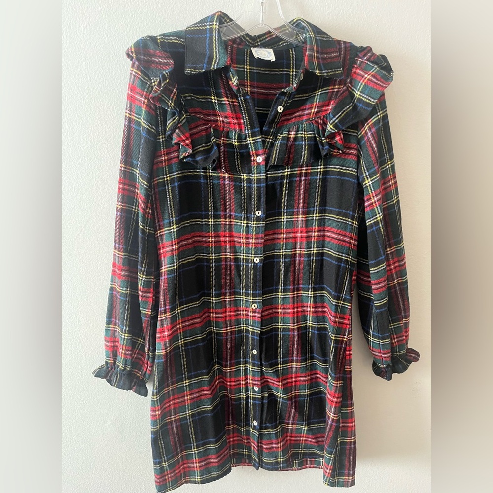 Vintage Plaid Ruffle Dress